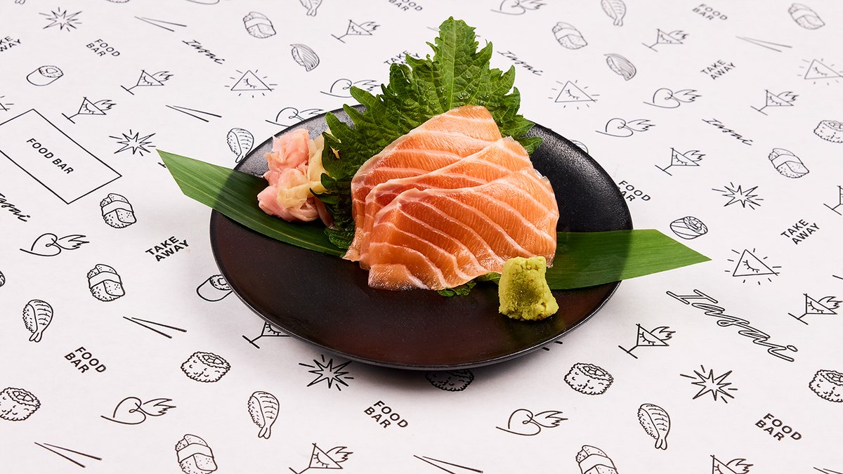 Divoký losos sashimi