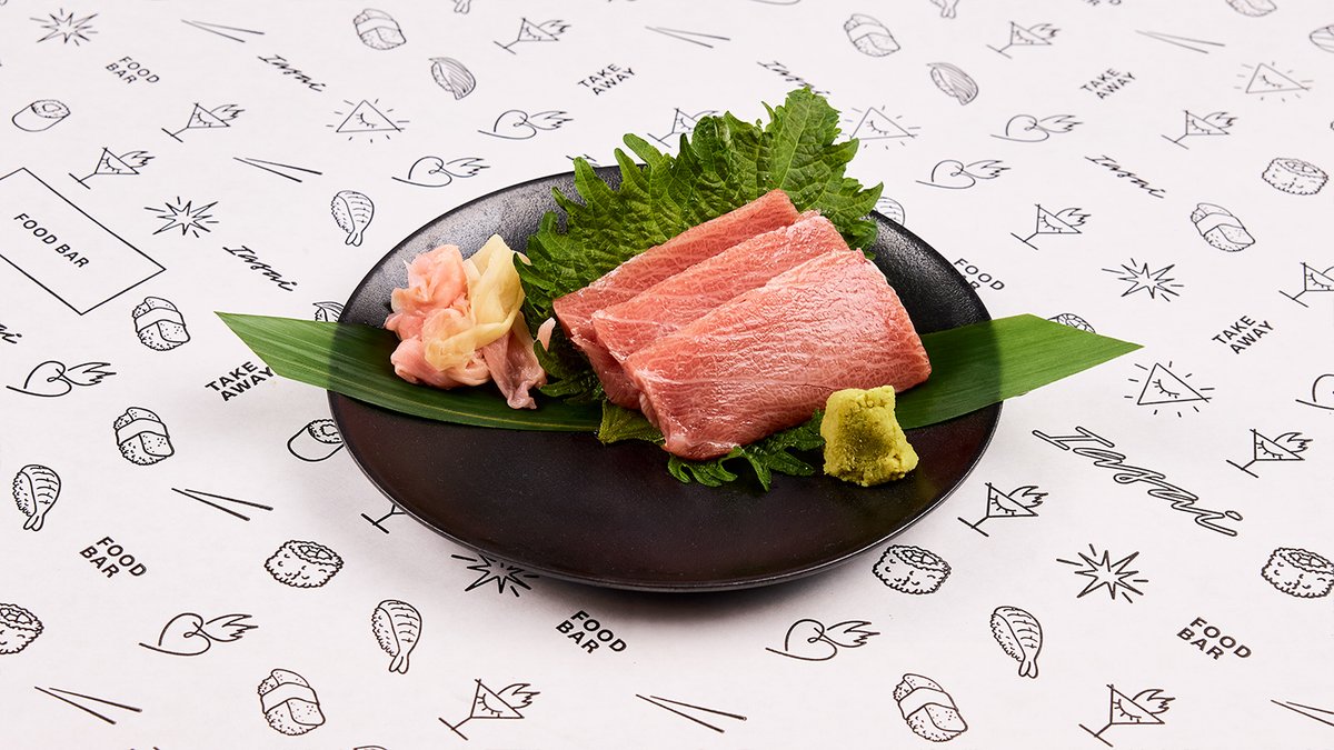 Modroplutvý tuniak chutoro sashimi